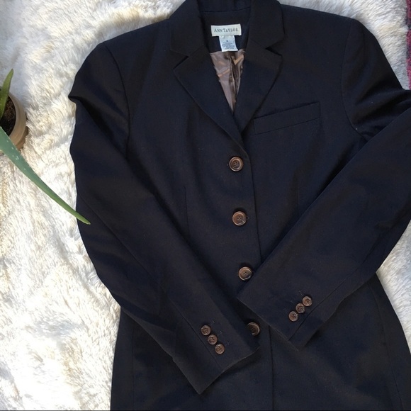 Ann Taylor Women’s Navy Blazer business Casual Wool Jacket Office Wear - Picture 4 of 6